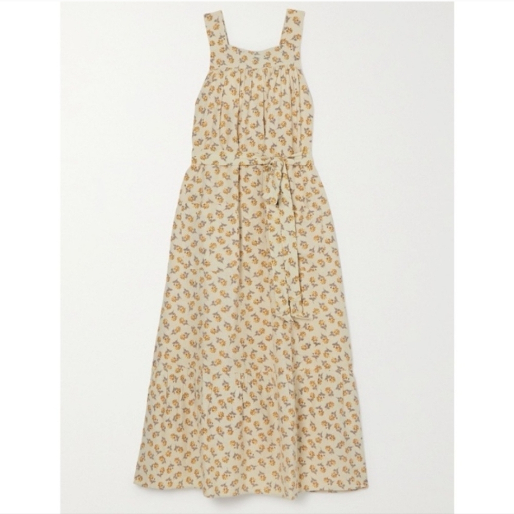 Doen Floral Cream and Brown Dress